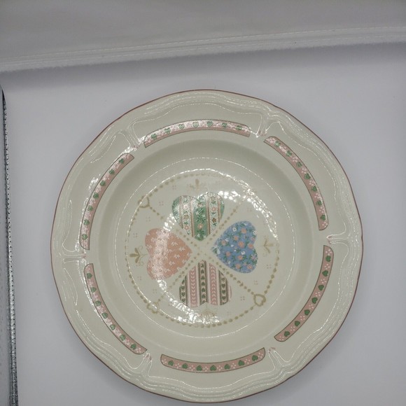 Set Of (5) Stoneware Tienshan10 5/8" Dinner Plates"Heartwarming"